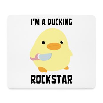 I'm A Ducking Rock Star Funny Duck with knife Meme - Mousepad (Querformat) - Weiß - Vorne