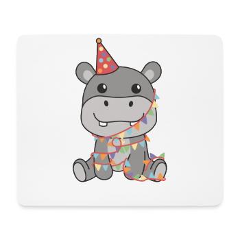 Hippopotame pour un anniversaire pour les enfants un cadeau - Tapis de souris (format paysage) - blanc - Devant