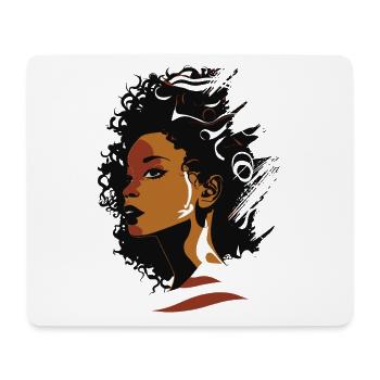 Juneteenth Melanin Queen - Beautiful Afro Woman - Mousepad (Querformat) - Weiß - Vorne