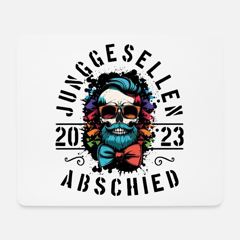 Junggesellenabschied 2023 Jga Totenkopf - Mousepad (Querformat) - Weiß