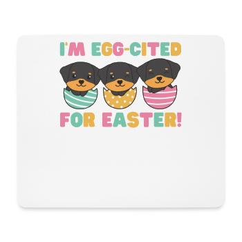 cute dogs at Easter with Easter eggs Rottweiler - Mouse Pad (horizontal) - white - Front
