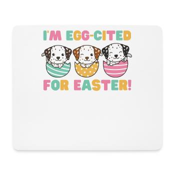 cute dogs at Easter with Easter eggs Dalmatians - Mouse Pad (horizontal) - white - Front