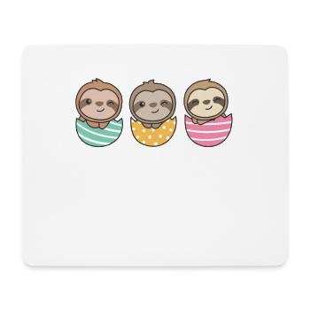 paresseux mignons à Pâques avec des œufs de Pâques paresseux - Tapis de souris (format paysage) - blanc - Devant