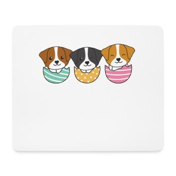 cute dogs for Easter with Easter eggs Jack Russell - Mouse Pad (horizontal) - white - Front