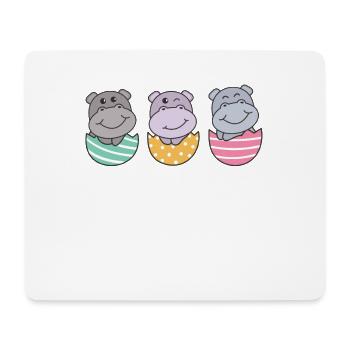 sweet hippos for Easter with Easter eggs hippo - Mouse Pad (horizontal) - white - Front