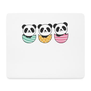 süße Pandas zu Ostern mit Ostereiern Panda - Mousepad (Querformat) - Weiß - Vorne