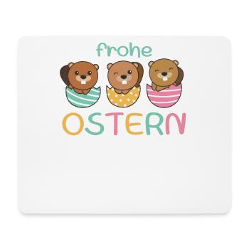 süße Bibern zu Ostern mit Ostereiern Biber - Mousepad (Querformat) - Weiß - Vorne