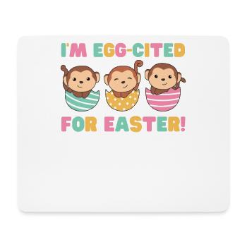 cute monkeys at Easter with Easter eggs monkey - Mouse Pad (horizontal) - white - Front