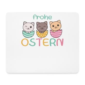 süße Katzen zu Ostern mit Ostereiern Katze - Mousepad (Querformat) - Weiß - Vorne
