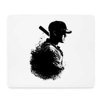 Baseball Spieler Silhouette - Mousepad (Querformat) - Weiß - Vorne