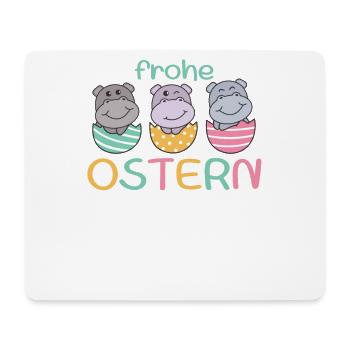 süße Hippos zu Ostern mit Ostereiern Hippo - Mousepad (Querformat) - Weiß - Vorne