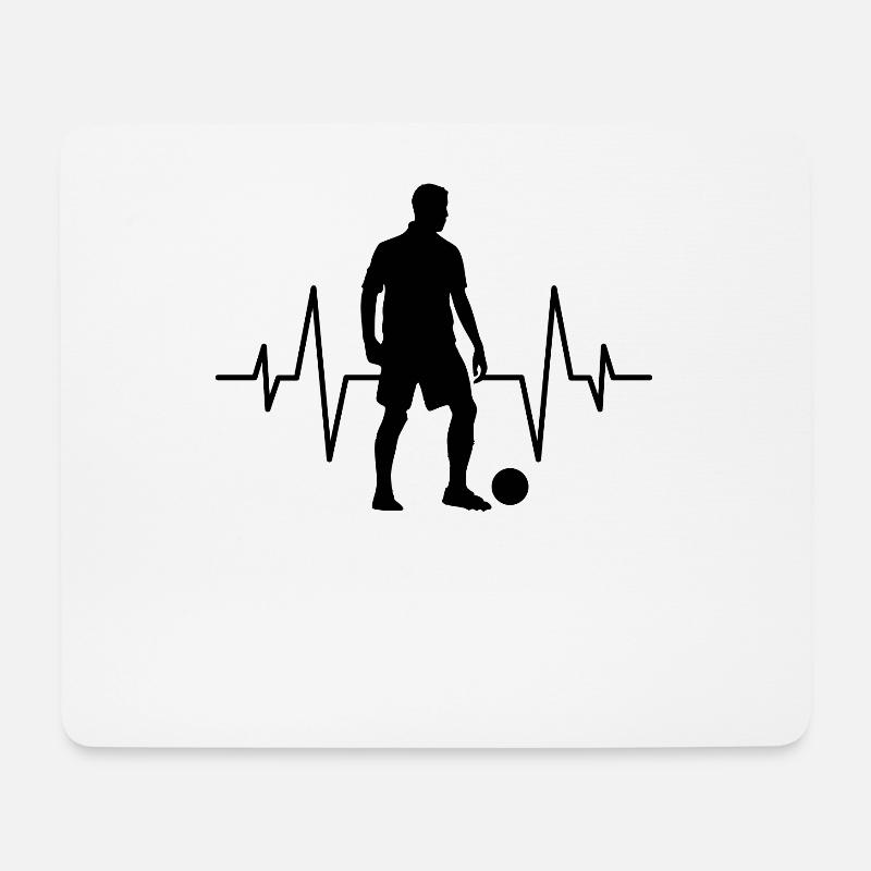 Fußball Herzschlag - Mousepad (Querformat) - Weiß