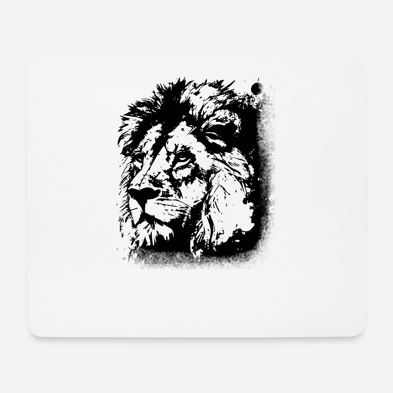 Lion Lion's Head - Mouse Pad (horizontal) - white
