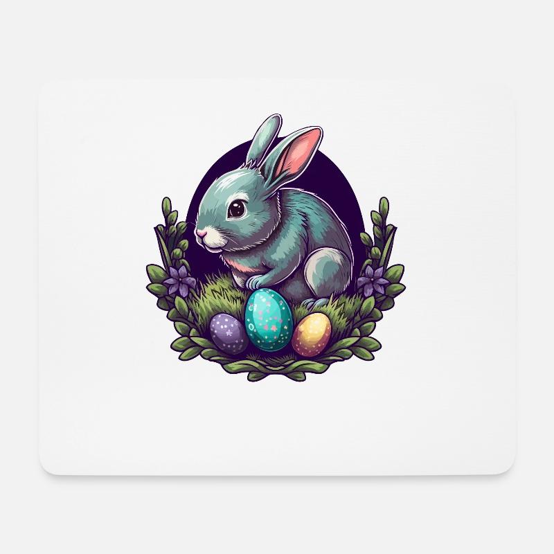 Hase Osterhase - Mousepad (Querformat) - Weiß