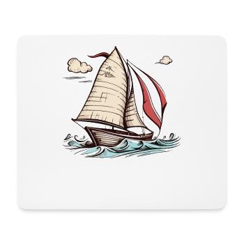 Boot Segelboot Segeln - Mousepad (Querformat) - Weiß - Vorne