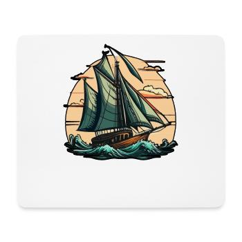 Bateau voilier voile - Tapis de souris (format paysage) - blanc - Devant