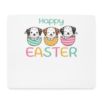 cute dogs at Easter with Easter eggs Dalmatians - Mouse Pad (horizontal) - white - Front