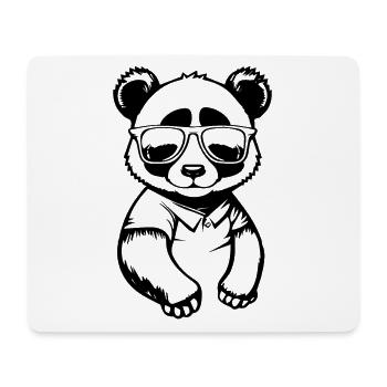Cool Cartoon Panda with Sunglasses Kawaii - Mouse Pad (horizontal) - white - Front