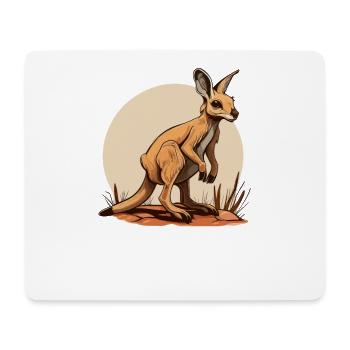 Kangaroo comic cartoon style - Mouse Pad (horizontal) - white - Front