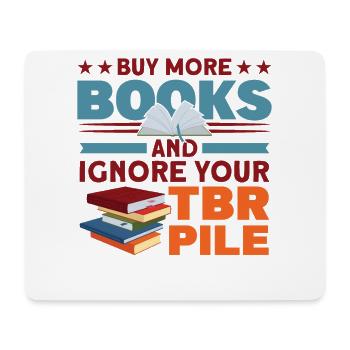 Book lover design with books for literature - Mouse Pad (horizontal) - white - Front