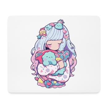 Kawaii Anime Sleepshirt for Manga Fans and Otakus - Mouse Pad (horizontal) - white - Front