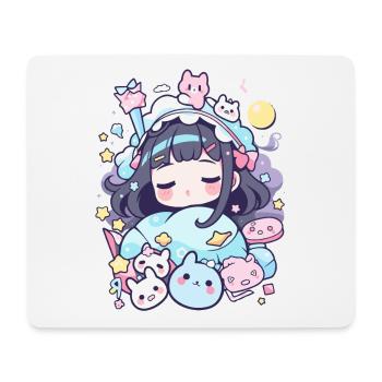 Anime Pyjama mit Pastel Design für Japan-Liebhaber - Mousepad (Querformat) - Weiß - Vorne
