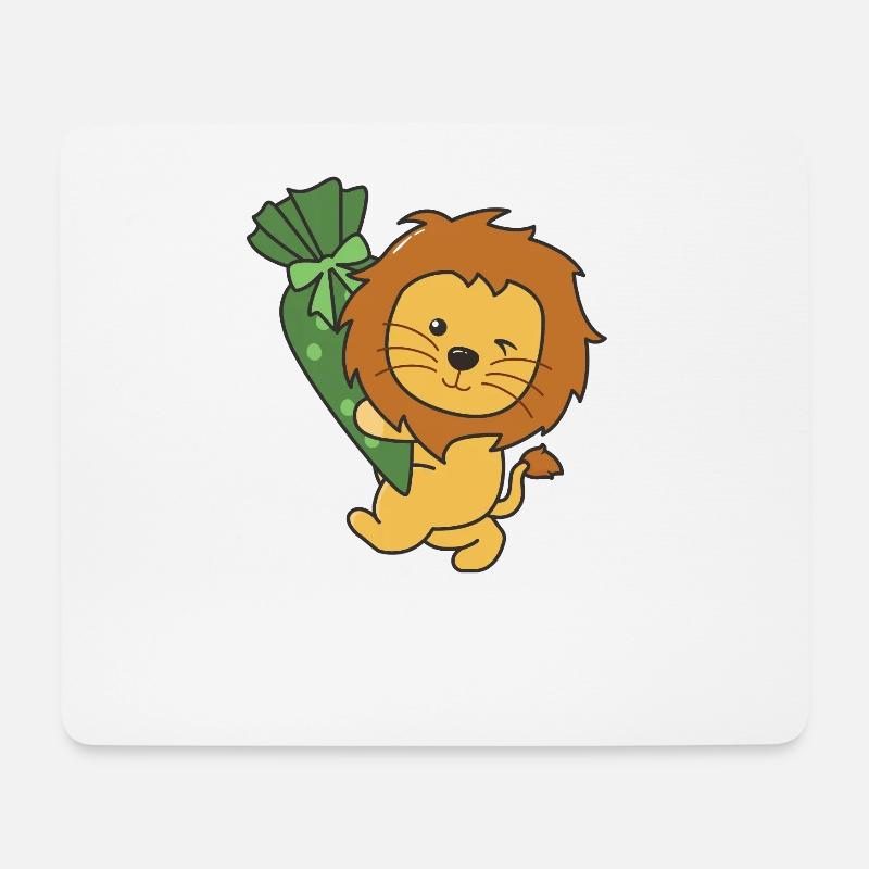 bye bye Kindergarten hallo Schule Löwe - Mousepad (Querformat) - Weiß