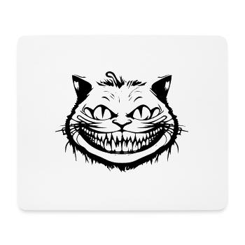 Verrückte Grinsekatze - Crazy Cheshire Cat Face - Mousepad (Querformat) - Weiß - Vorne