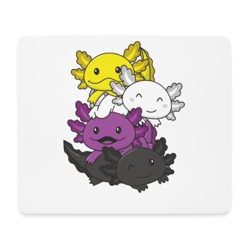 Nonbinary Flag Pride LGBTQ Mignon Axolotl Pile - Tapis de souris (format paysage) - blanc - Devant