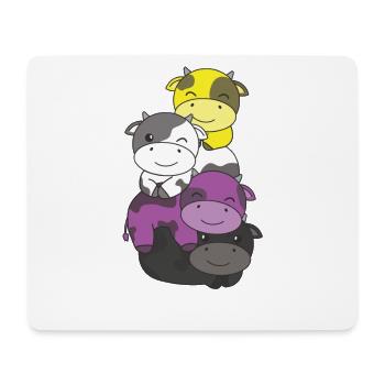 Nonbinary Flag Pride LGBTQ Cute Cow Stack - Tapis de souris (format paysage) - blanc - Devant