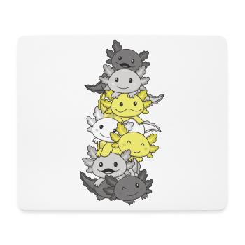 Demigent Flag Pride LGBTQ Mignon Axolotl Stack - Tapis de souris (format paysage) - blanc - Devant