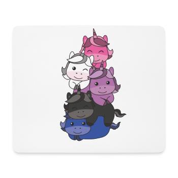 Genderfluid Flag Pride LGBTQ Cute Unicorn Stack - Mouse Pad (horizontal) - white - Front