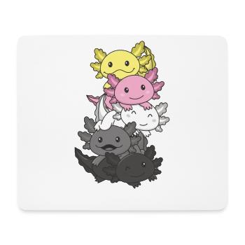 Queerplatonic Flag Pride LGBTQ süßer Axolotl - Mousepad (Querformat) - Weiß - Vorne