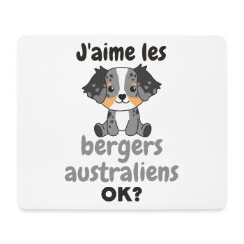 Ich mag Hunde ok? Süßer Australian Shepherd - Mousepad (Querformat) - Weiß - Vorne