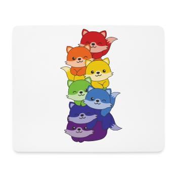 Regenbogen Flag Pride LGBTQ süßer Einhorn Stapel - Mousepad (Querformat) - Weiß - Vorne