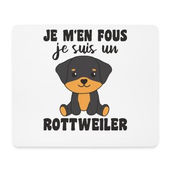 Je m'en fous je suis un rottweiler - Hund - Mousepad (Querformat) - Weiß - Vorne