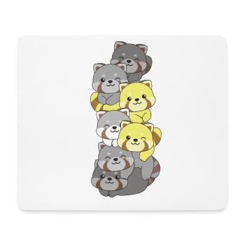 Demigent Flag Pride LGBTQ Mignon Panda Rouge - Tapis de souris (format paysage) - blanc - Devant