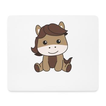 Horse cute animals for kids manga horses - Mouse Pad (horizontal) - white - Front