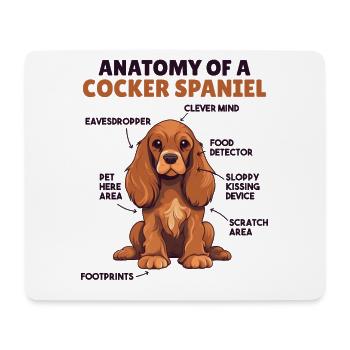 Hunde Erklärung Anatomy eines Cocker Spaniel - Mousepad (Querformat) - Weiß - Vorne
