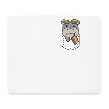 Regenbogen Hippo Flag Pride LGBTQ süße Hippos - Mousepad (Querformat) - Weiß - Vorne