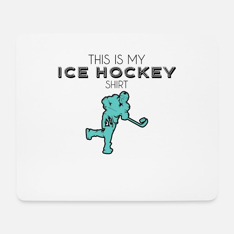 Eishockey Shirt - Mousepad (Querformat) - Weiß