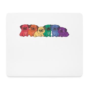 Rainbow Pug Flag Pride LGBTQ Cute Dogs - Mouse Pad (horizontal) - white - Front