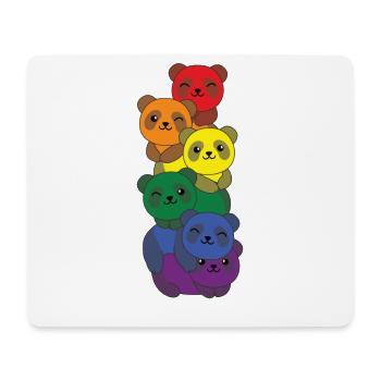 Rainbow Flag Pride LGBTQ Mignon Panda Stack - Tapis de souris (format paysage) - blanc - Devant