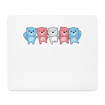 Transgender Flag Pride LGBTQ süßer Biber - Mousepad (Querformat) - Weiß - Vorne