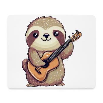 faultier-Gitarrenspieler - Mousepad (Querformat) - Weiß - Vorne