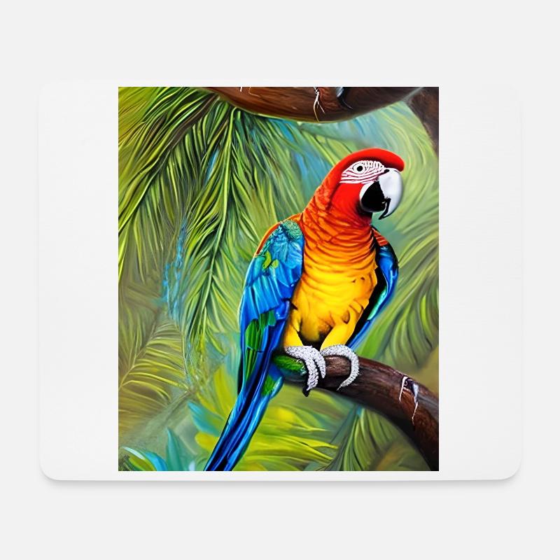 Papagei - Mousepad (Querformat) - Weiß