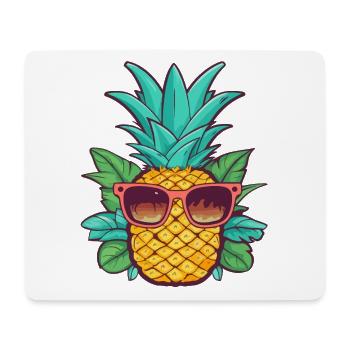 Cartoon Pineapple Summer with Sunglasses Good Vibes - Mouse Pad (horizontal) - white - Front