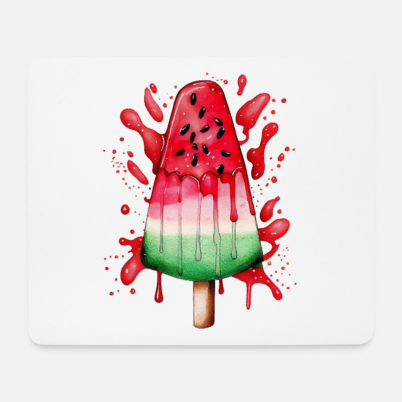 Watermelon Ice Wassermelone Eis - Mousepad (Querformat) - Weiß