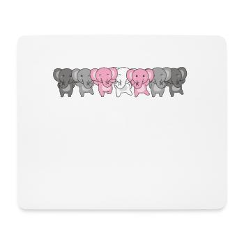 Demigirl Flag Pride LGBTQ Cute Elephant - Mouse Pad (horizontal) - white - Front