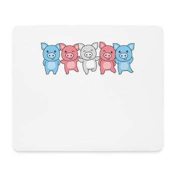 Transgender Flag Pride LGBTQ Cute Pig - Mouse Pad (horizontal) - white - Front